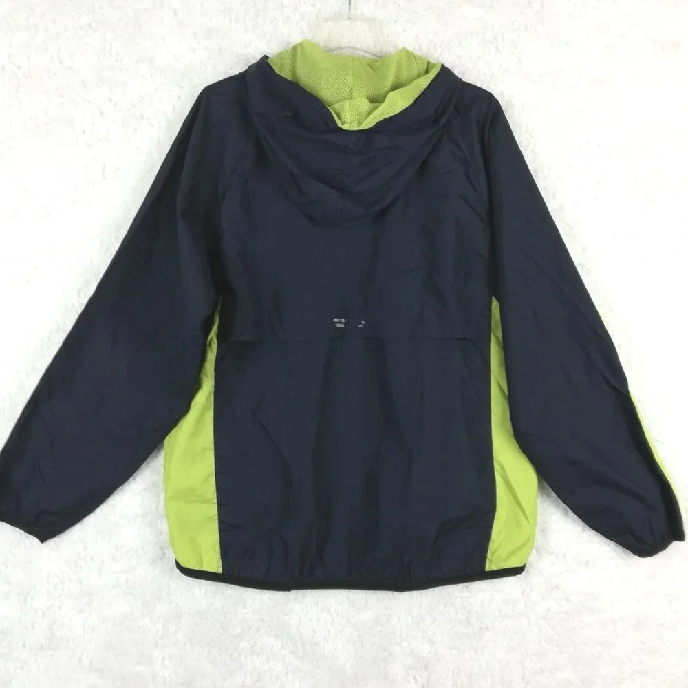Starter Mens Jacket Windbreaker Hooded Zip‎ Blue Green Mesh Lined Lightweight M
